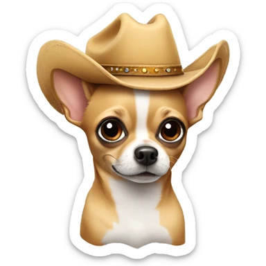 Chihuahua with hat cowboy sticker