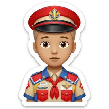piluso de boyscout con detalles en rojo sticker