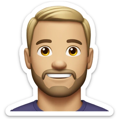 jacked white man with stubble beard and short straight up hair sticker