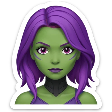purple haired gamora sticker
