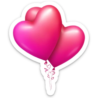 Red and pink heart balloons sticker