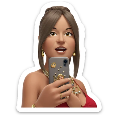 girl with jewelry and phone sticker