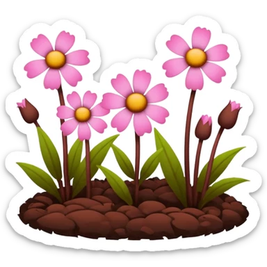 pink and brown garden sticker