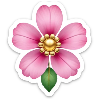 a pink flower wearing earrings sticker