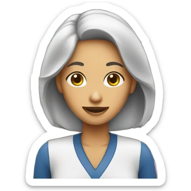 convenience store woman clerk sticker