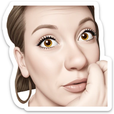 brown haired girl portrait sticker