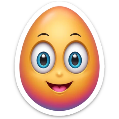 Cute colorful Easter egg character with big expressive eyes and a smiling mouth. sticker