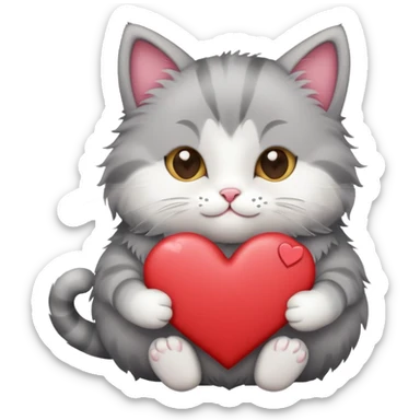 cat with a heart-shaped card that says Mom sticker