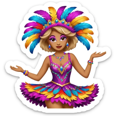 Dançando vestido com roupa de carnaval sticker