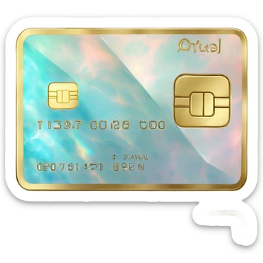 opal crystal gemstone credit card gold writing  sticker