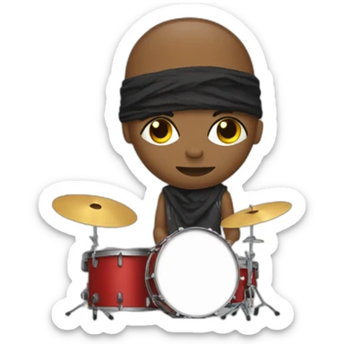 drummer with a bandana on his face sticker