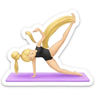 blonde girl doing pilates  sticker