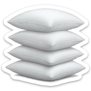 Three white pillows staked on top of each other sticker