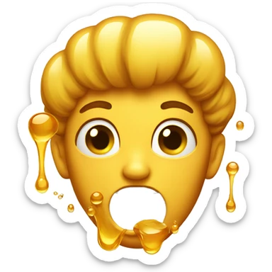 Honey coming out of mouth sticker