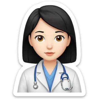 veterinaria cabello negro sticker