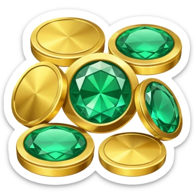 coins and gem sticker
