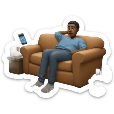 Couch potato sticker
