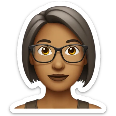 woman with glasses like beaver sticker