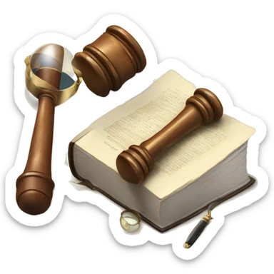 gavel + book + magnifying glass sticker