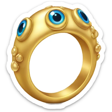 thin gold ring studded with eyeballs sticker