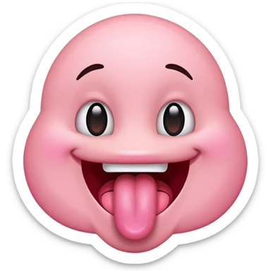 cute pink playful emoji sticking out tongue sticker