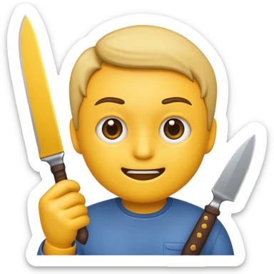 🙂 this emoji holding knife sticker