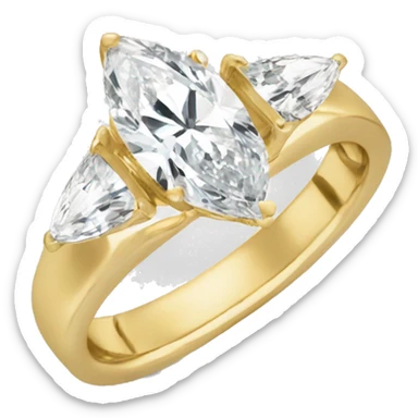 marquise diamond engagement ring gold sticker