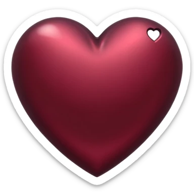 burgundy heart made out of metal sticker