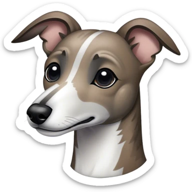Black, white, grey brindle greyhound sticker