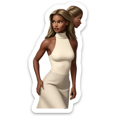 realistic portrait of dark-skinned girl sticker