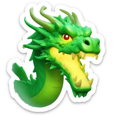 Chinese-dragon green aura and soul appearance; no wings sticker