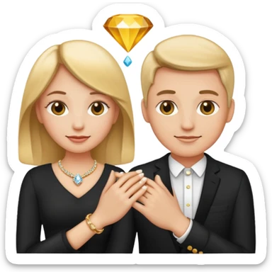 Aesthetic Engagement couple ring emoji sticker