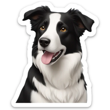 black and white border collie Labrador mix sticker