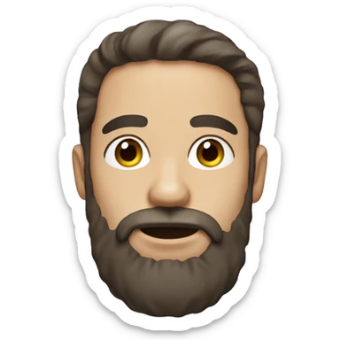 Man with beard on chin and overlip with freckles and dark brown hair sticker