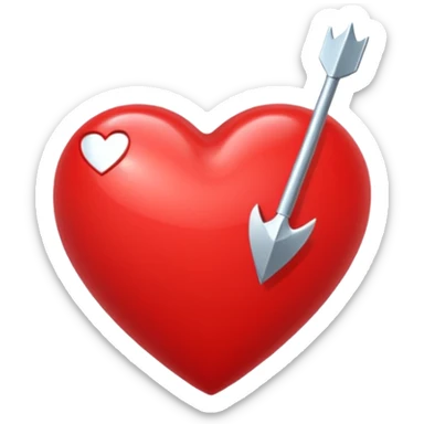 Red heart with an arrow through it  sticker