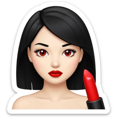 “Emoji girl, femme fatale, black hair sticker