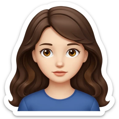 girl brunette long slightly wavy hair  sticker