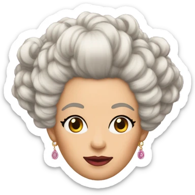 queen charlotte bridgerton with crazy wig sticker