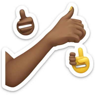 doing nails while doing a thumbs up sticker