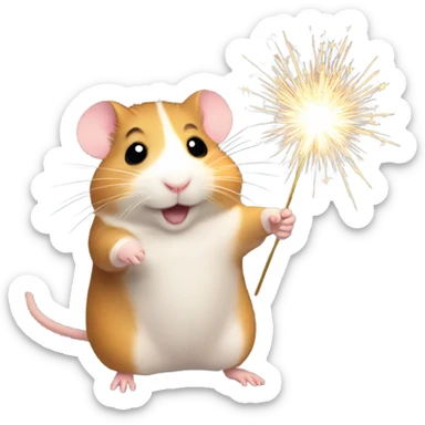 Christmas hamster with sparkler sticker