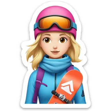 girl snowboarding sticker