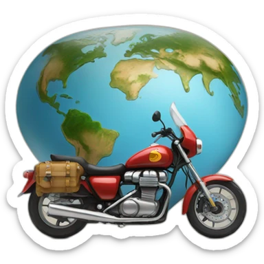World trip motorbike sticker