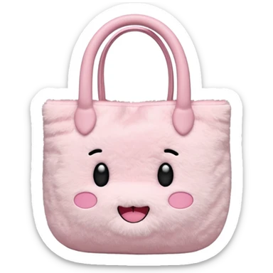 Aesthetic pink plush tote bag without face sticker