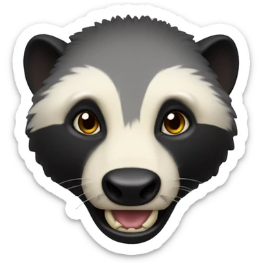 fierce honey badger head sticker
