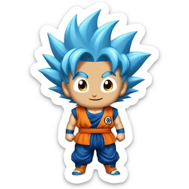 Son Goku with blue hair  sticker
