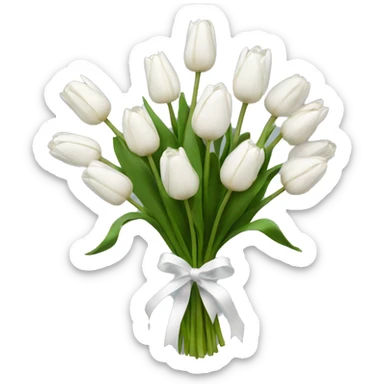 white tulip bouquet  sticker