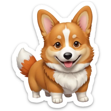 corgi in snow sticker
