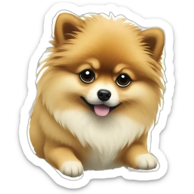 Sad pomeranian said “give me money please” sticker