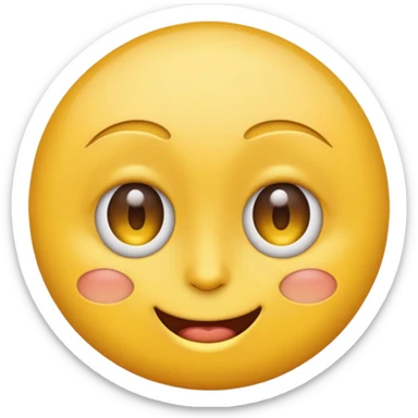 Emoji, yellow round, one eye winking face sticker