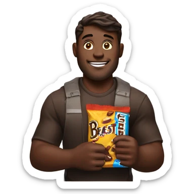 mr beast with hersheys bar in hand sticker